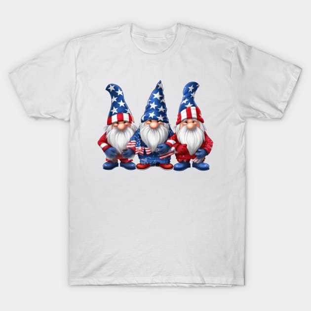 4th of July Gnomes #4 T-Shirt by Chromatic Fusion Studio